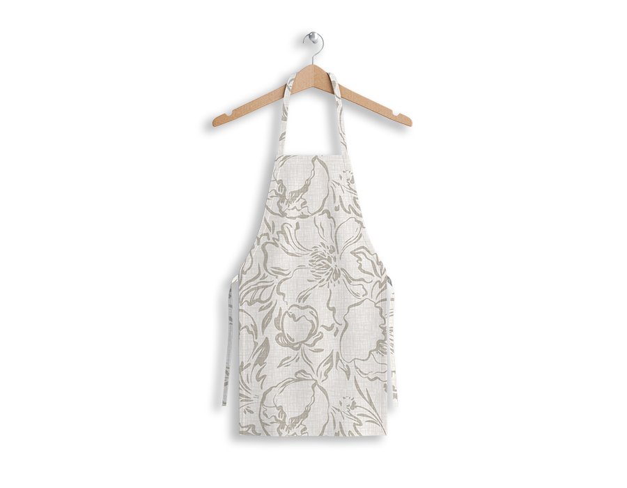 Delantal Cocinero Flor Lino. (Lino Viscosa)
