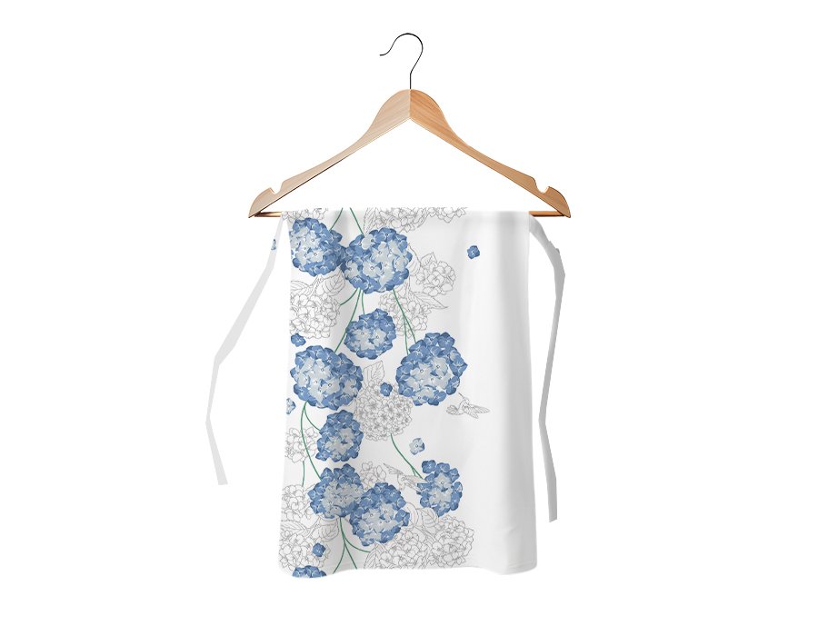 Delantal Cintura Hortensias (Lino Viscosa)