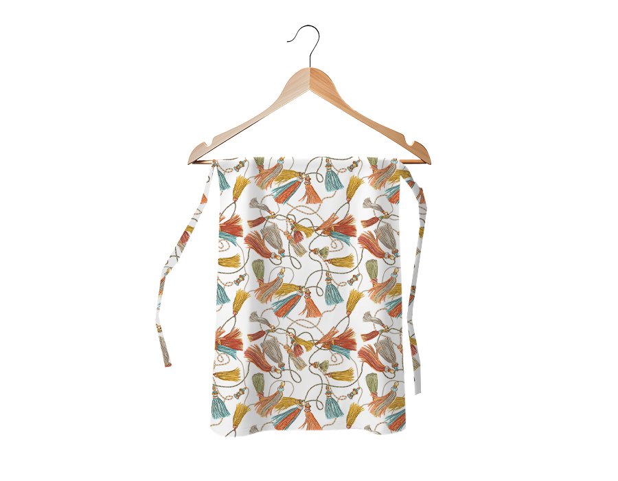 Delantal Cintura Borlas (Lino Viscosa)