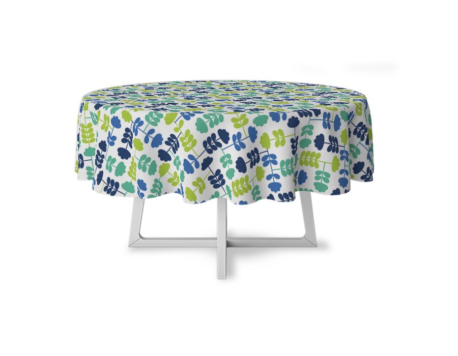 Mantel Redondo Garden Blue (Gabardina)