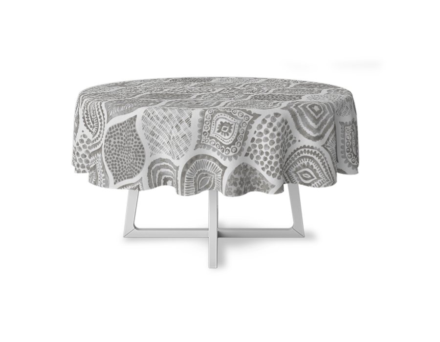 Mantel Redondo Batik Visón Antimanchas