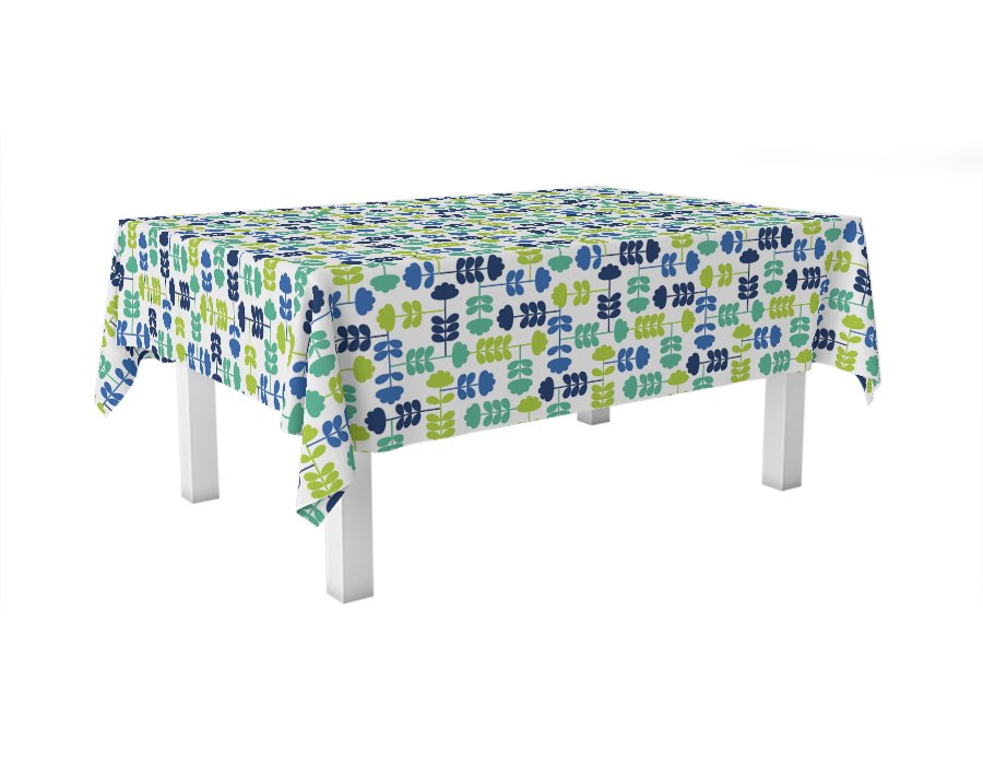 Mantel Rectangular Garden Blue (Gabardina)