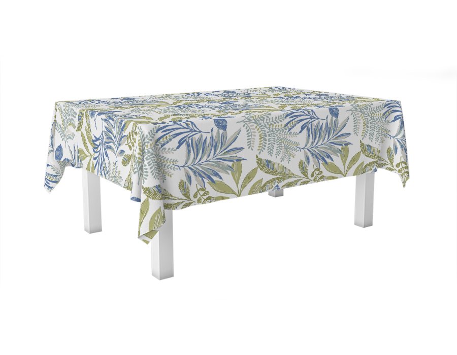 Mantel Rectangular Selva Azul (Lino Viscosa)
