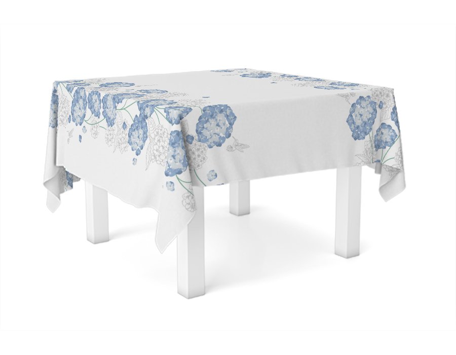 Mantel Cuadrado Hortensias (Lino Viscosa)