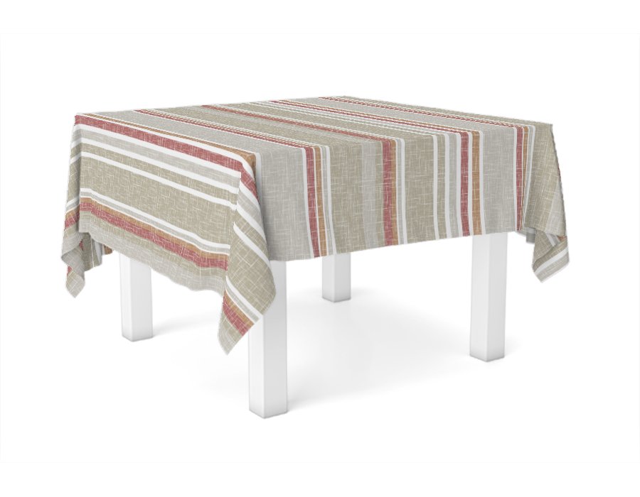 Mantel Cuadrado Raya Lino (Lino Viscosa)