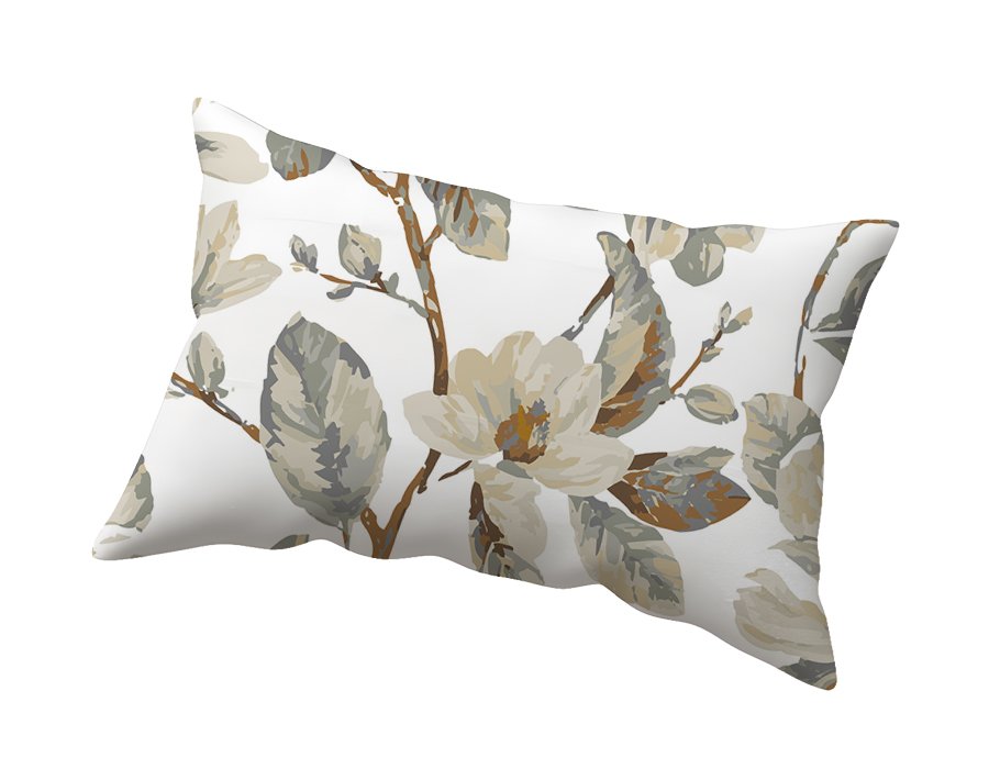 Funda Rectangular Magnolias (Lino Viscosa Antimanchas)