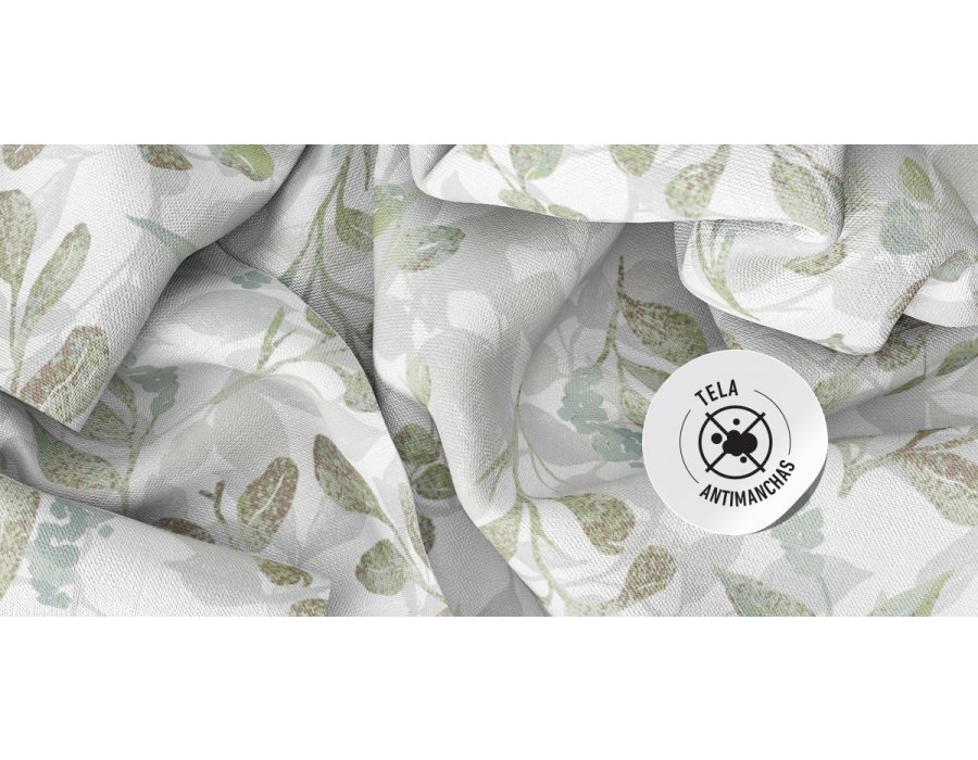 Tela por metro Flower Verde Antimanchas