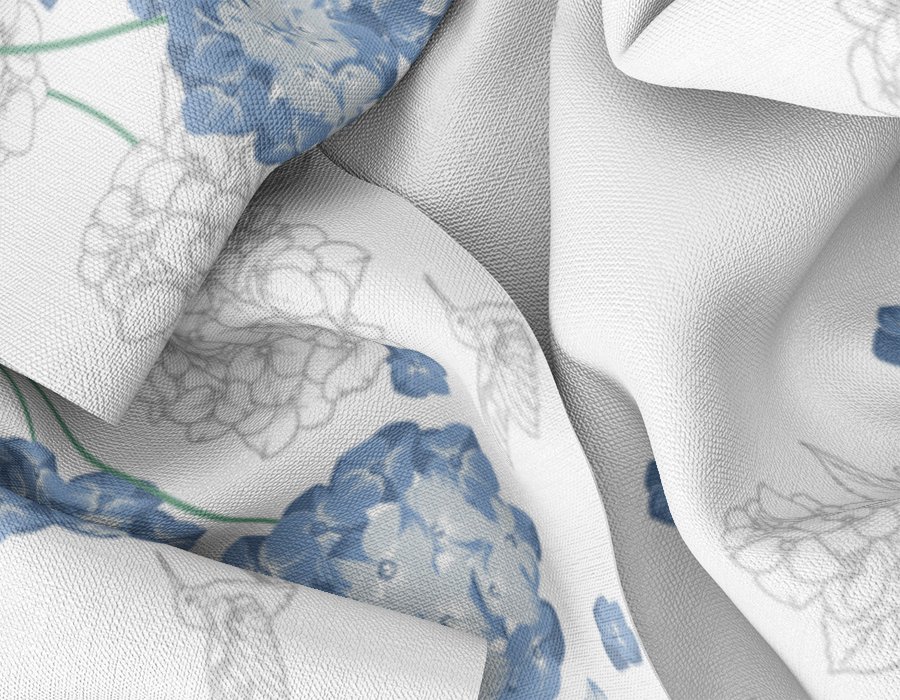 Tela por metro Hortensias (Lino Viscosa)